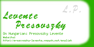 levente presovszky business card